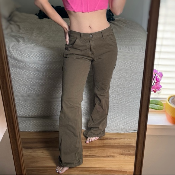 John Galt Brandy Melville Olive Low Rise Utility Pants cargo s - Picture 2 of 7